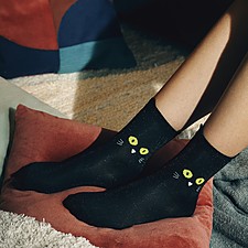 Originelle Socken mit Katzenmotiv
