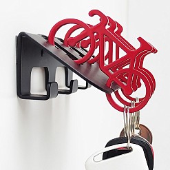Schlüsselanhänger mit 3 Schlüsselringen in Form von Fahrrädern