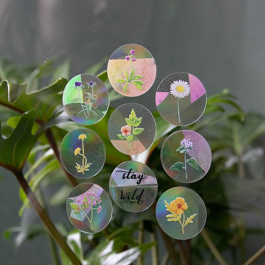 8 Mini-Aufkleber mit Blumen