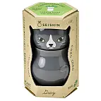 Graues Kätzchen mit Basilikumsamen