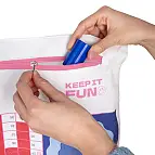 Tasche mit Reißverschluss zur Aufbewahrung der Teile