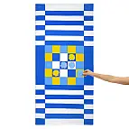 Originelles Strandtuch aus der Tic-Tac-Toe-Serie in Blau