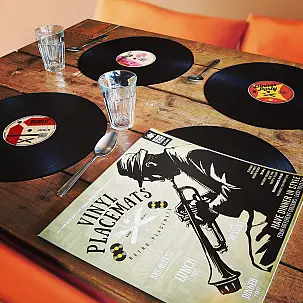Tischsets in Form von Schallplatten