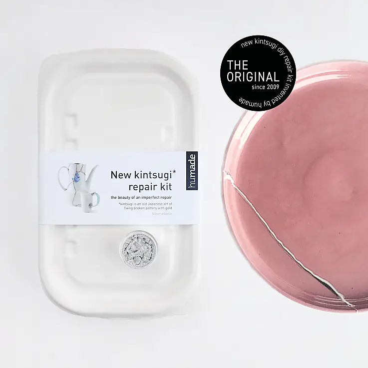 Kintsugi-Bausatz zum Reparieren zerbrochener Keramik mit Silber
