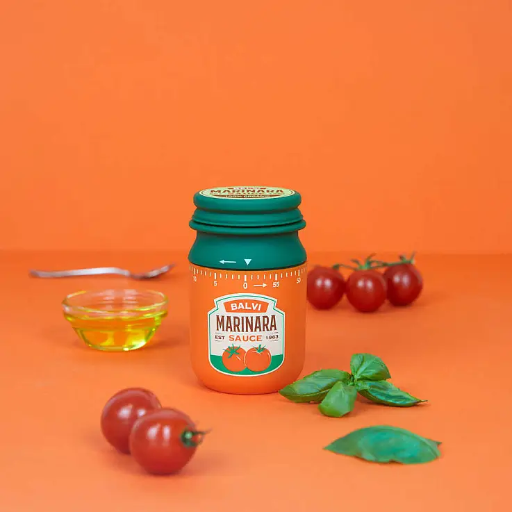Minutenzeiger in Form einer Sauciere