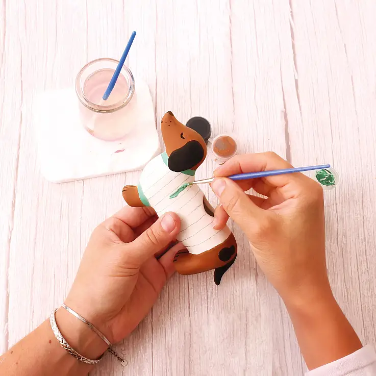 Keramischer Dackel zum Bemalen